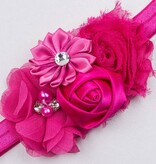 Baby haarbandje bloemen (fuchsia)