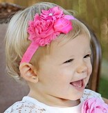 Baby haarband shabby chic (fuchsia)