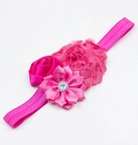 Baby haarband shabby chic (fuchsia)