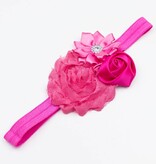 Baby haarband shabby chic (fuchsia)