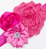 Baby haarband shabby chic (fuchsia)