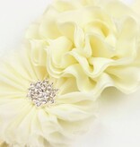 Baby haarbandje vintage bloemen en strass ivoor