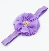 Baby haarbandje vintage bloem parel lila