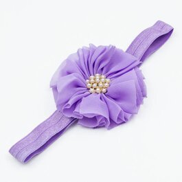 Haarbandje vintage bloem parel lila