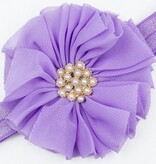 Baby haarbandje vintage bloem parel lila