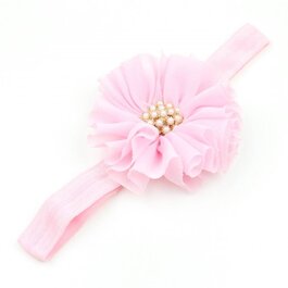 Haarbandje vintage bloem parel lichtroze