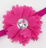 Baby haarbandje kleine chiffon bloem (fuchsia)