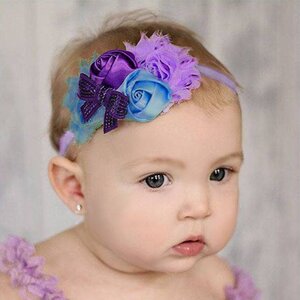 Baby haarbandje blauw/paars/turquoise