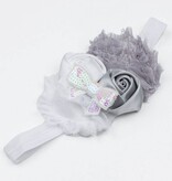 Baby haarbandje wit/grijs