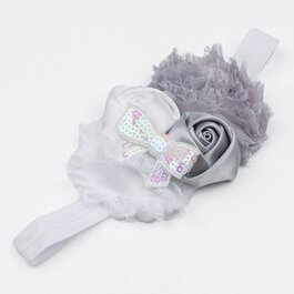 Haarbandje wit/grijs