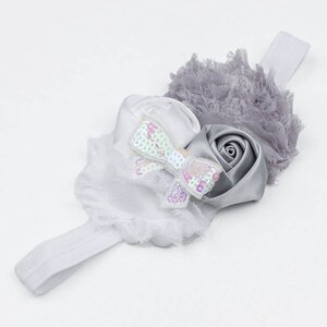 Baby haarbandje wit/grijs