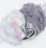 Baby haarbandje wit/grijs