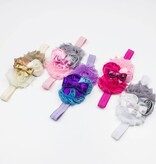 Baby haarbandje wit/grijs