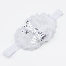 Haarbandje shabby/satijn/strik (wit)