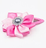 Baby haarspeldje met multicolor bloem (lichtroze/roze)