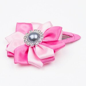 Baby haarspeldje met multicolor bloem (lichtroze/roze)