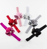 Baby haarbandje roos en vlinder met parel (wit)