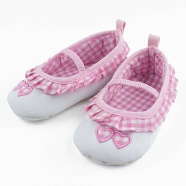 Ballerina's met wit/lichtroze ruitjes