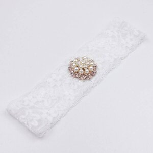 Baby haarbandje kant met parels (2)