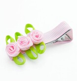 Haarspeld drie roosjes (lichtroze)