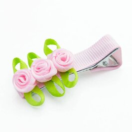 Haarspeld drie roosjes (lichtroze)