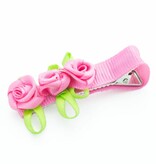 Haarspeld drie roosjes (roze)