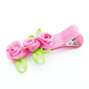 Haarspeld drie roosjes (roze)