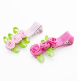 Haarspeld drie roosjes (roze)