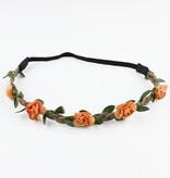 Baby haarbandje hippie guirlande (zalm)