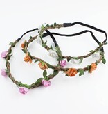 Baby haarbandje hippie guirlande (zalm)