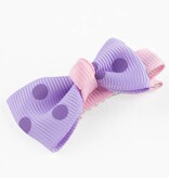 Haarspeld strikje met stippel (lila)