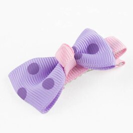 Haarspeld strikje met stippel (lila)