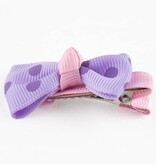 Haarspeld strikje met stippel (lila)