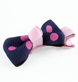 Haarspeld strikje met stippel (donkerblauw)