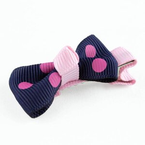 Haarspeld strikje met stippel (donkerblauw)