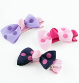 Haarspeld strikje met stippel (donkerblauw)