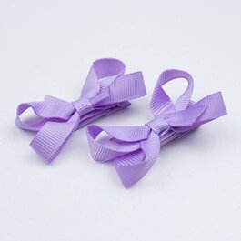 Setje van twee mini haarspeldjes strikje (lila)