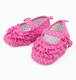 Babyschoentjes: ballerina's met stipje (fuchsia)
