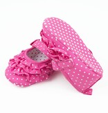 Babyschoentjes: ballerina's met stipje (fuchsia)