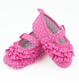 Babyschoentjes: ballerina's met stipje (fuchsia)