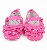Babyschoentjes: ballerina's met stipje (fuchsia)