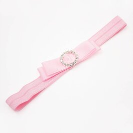 Haarbandje strik met strass clip (lichtroze)