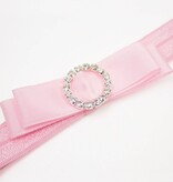 Baby haarbandje strik met strass clip (lichtroze)