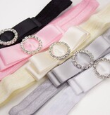 Baby haarbandje strik met strass clip (lichtroze)