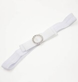 Baby haarbandje strik met strass clip (wit)