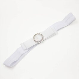 Haarbandje strik met strass clip (wit)