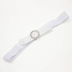 Baby haarbandje strik met strass clip (wit)