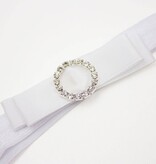 Baby haarbandje strik met strass clip (wit)