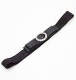 Baby haarbandje strik met strass clip (zwart)