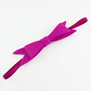 Baby haarbandje met strik van vilt (fuchsia)
